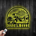 Occupations Trades Metal Sign Custom Logging Truck 1