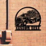 Occupations Trades Metal Sign Custom Logging Truck 1