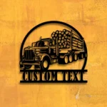 Occupations Trades Metal Sign Custom Logging Truck 1
