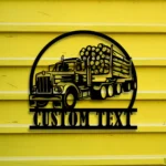 Occupations Trades Metal Sign Custom Logging Truck 1