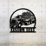 Occupations Trades Metal Sign Custom Logging Truck 1