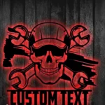 Occupations Trades Metal Sign Custom Mechanic Skull 1
