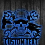 Occupations Trades Metal Sign Custom Mechanic Skull 1