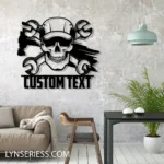 Occupations Trades Metal Sign Custom Mechanic Skull 1