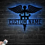 Occupations Trades Metal Sign Custom Medical Symbol Caduceus Md Star Nursing 1