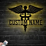 Occupations Trades Metal Sign Custom Medical Symbol Caduceus Md Star Nursing 1
