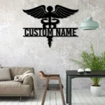Occupations Trades Metal Sign Custom Medical Symbol Caduceus Md Star Nursing 1