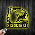 Occupations Trades Metal Sign Custom Miniature Excavator 1