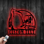 Occupations Trades Metal Sign Custom Miniature Excavator 1
