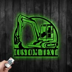 Occupations Trades Metal Sign Custom Miniature Excavator 1