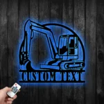 Occupations Trades Metal Sign Custom Miniature Excavator 1
