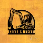 Occupations Trades Metal Sign Custom Miniature Excavator 1