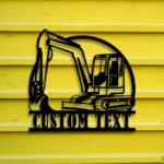 Occupations Trades Metal Sign Custom Miniature Excavator 1