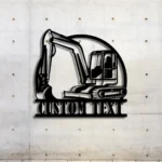 Occupations Trades Metal Sign Custom Miniature Excavator 1