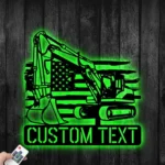 Occupations Trades Metal Sign Custom Us Excavator Driver 1