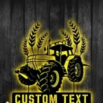 Occupations Trades Metal Sign Custom Wheat Tractor 1