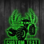 Occupations Trades Metal Sign Custom Wheat Tractor 1