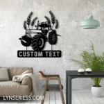 Occupations Trades Metal Sign Custom Wheat Tractor 1