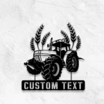 Occupations Trades Metal Sign Custom Wheat Tractor 1