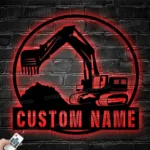 Occupations Trades Metal Sign Detailed Excavator 1