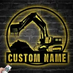 Occupations Trades Metal Sign Detailed Excavator 1
