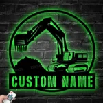 Occupations Trades Metal Sign Detailed Excavator 1