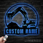 Occupations Trades Metal Sign Detailed Excavator 1