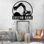Occupations Trades Metal Sign Detailed Excavator 1