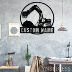 Occupations Trades Metal Sign Detailed Excavator 1