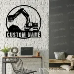 Occupations Trades Metal Sign Detailed Excavator 1