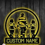 Occupations Trades Metal Sign Father And Son Fire Hero 1
