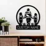 Occupations Trades Metal Sign Father And Son Fire Hero 1
