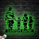 Occupations Trades Metal Sign Father Son Fire Hero 1