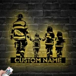 Occupations Trades Metal Sign Father Son Fire Hero 1