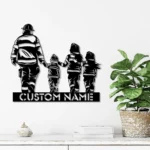 Occupations Trades Metal Sign Father Son Fire Hero 1