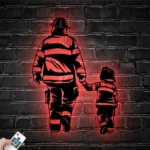 Occupations Trades Metal Sign Father Son Firefighter 1