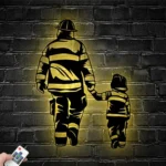 Occupations Trades Metal Sign Father Son Firefighter 1