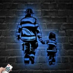 Occupations Trades Metal Sign Father Son Firefighter 1