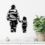 Occupations Trades Metal Sign Father Son Firefighter 1