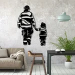 Occupations Trades Metal Sign Father Son Firefighter 1