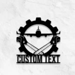 Occupations Trades Metal Sign Handcrafted Aircraft Mechanic 1