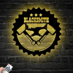 Occupations Trades Metal Sign Personalized Anvil Hammer Name 1