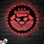 Occupations Trades Metal Sign Personalized Anvil Hammer Name 1