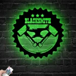 Occupations Trades Metal Sign Personalized Anvil Hammer Name 1