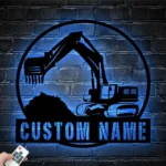 Occupations Trades Metal Sign Personalized Excavator Name 1
