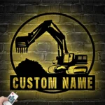 Occupations Trades Metal Sign Personalized Excavator Name 1