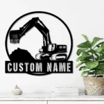 Occupations Trades Metal Sign Personalized Excavator Name 1