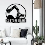 Occupations Trades Metal Sign Personalized Excavator Name 1