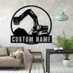 Occupations Trades Metal Sign Personalized Excavator Name 1