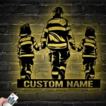 Occupations Trades Metal Sign Personalized Father Son Fireman Name 1